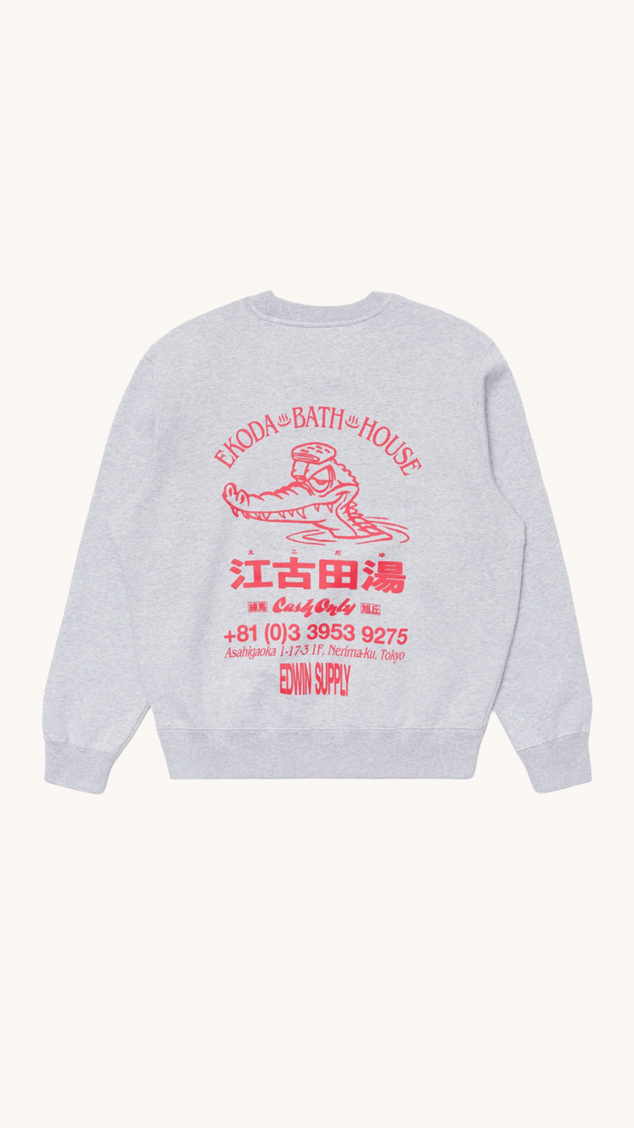 EDWIN - Sweat gris Homme Gris et Rouge