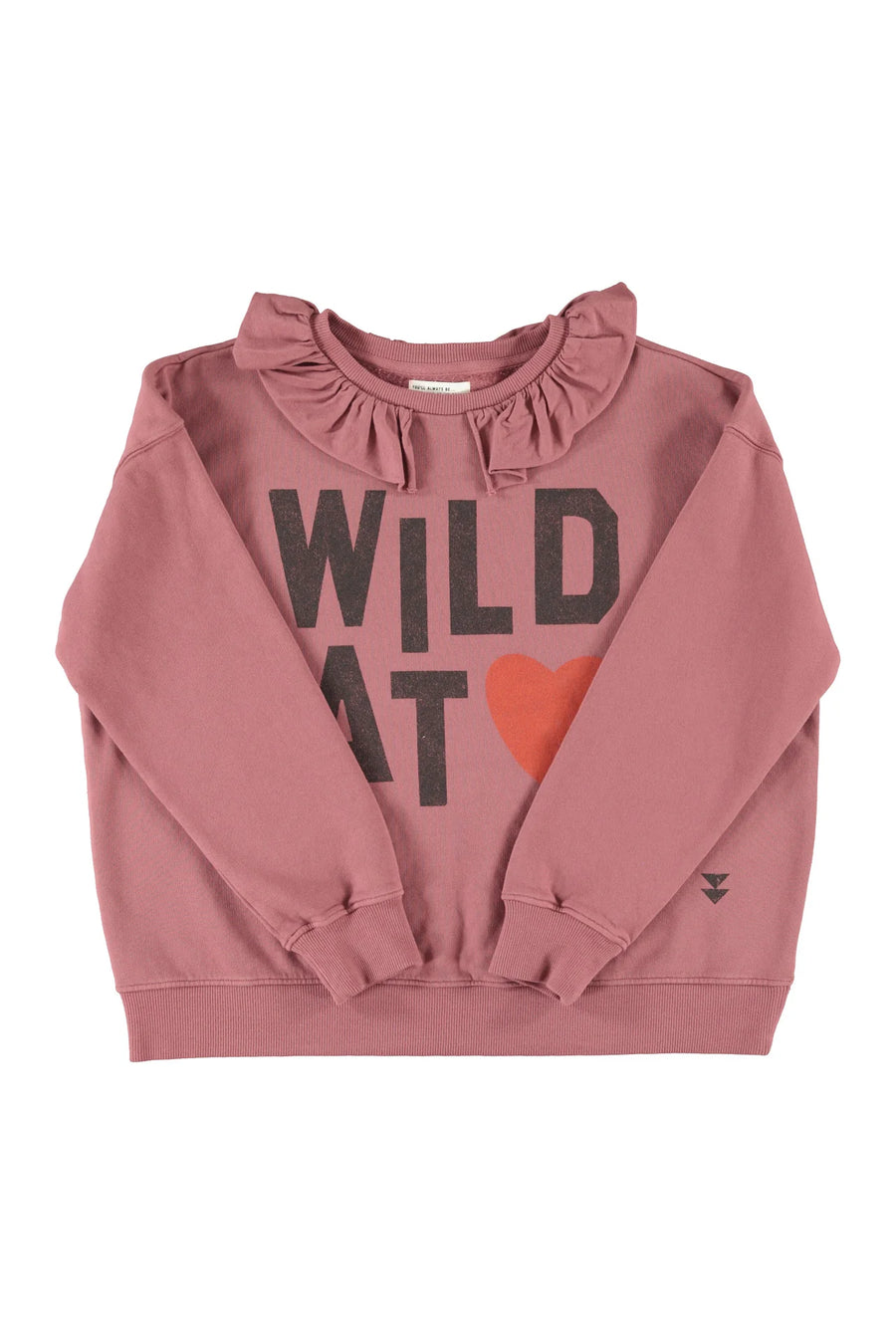 Sweat à col volanté Rose imprimé