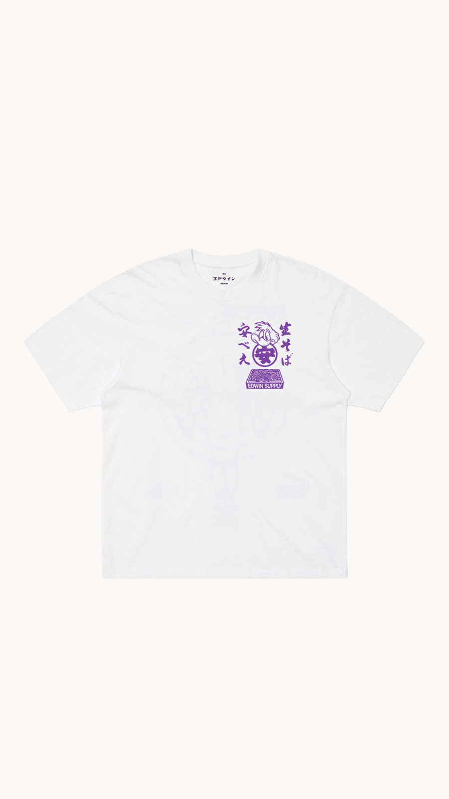 T-shirt Edwin Pour Homme Blanc et Violet