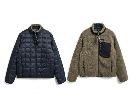 TAION - VESTE BOA RÉVERSIBLE NAVY BEIGE