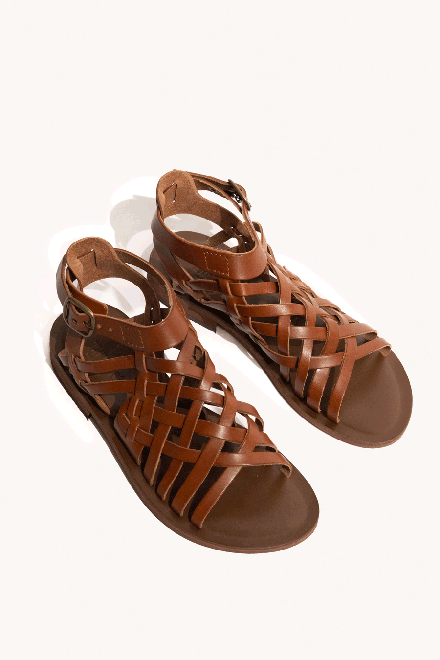 COGNAC COWHIDE LEATHER SANDAL
