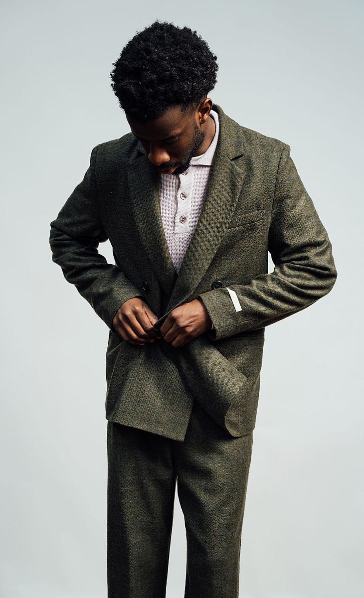 Blazer homme Wooden Store Tom coloris vert, autre angle