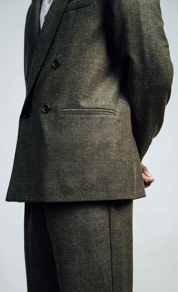 Blazer homme Wooden Store Tom coloris vert, mise en situation