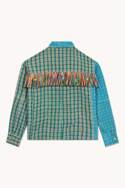 THE BLUE ISLAND - KANTHA JACKET - FRINGES