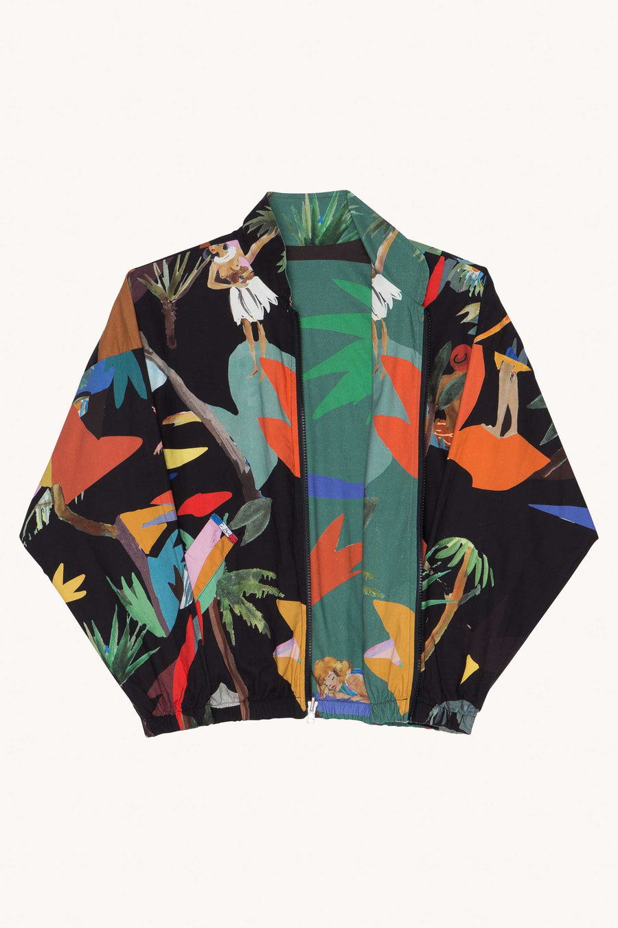 G.KERO - VESTE ANIMAL REVERSIBLE MOON TEDDY NOIR ET VERT