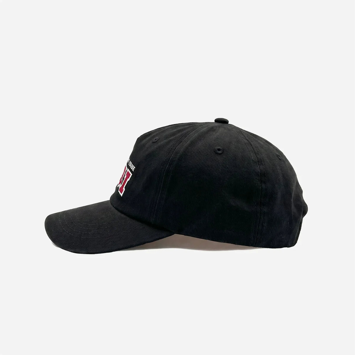 Casquette homme Visit Avoriaz noir et rouge vue de profil